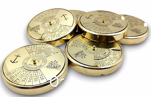 Lot of 6 Brass 100 yrs calendar paperweight nautical tabletop decorative gift image 4