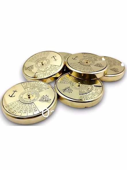 Lot of 6 Brass 100 yrs calendar paperweight nautical tabletop decorative gift-3