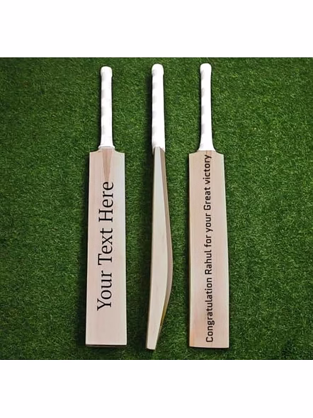 Personalized Leather Ball (Red) with Cricket bat Full Size, Standard Size Your Text on Ball and bat-1