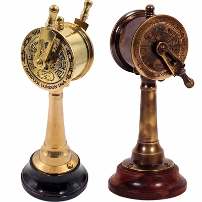 qarzun set of 2 mini brass telegraph antique finish and golden finish table decorative gift