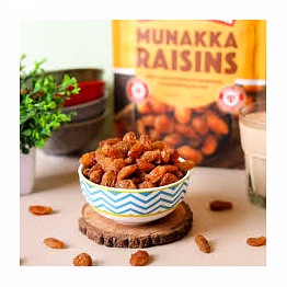 munakka ( large brown raisins with seeds )