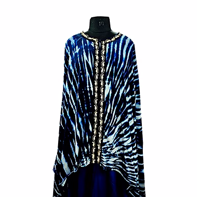 wander tie & dye blue kaftan kurti 1012
