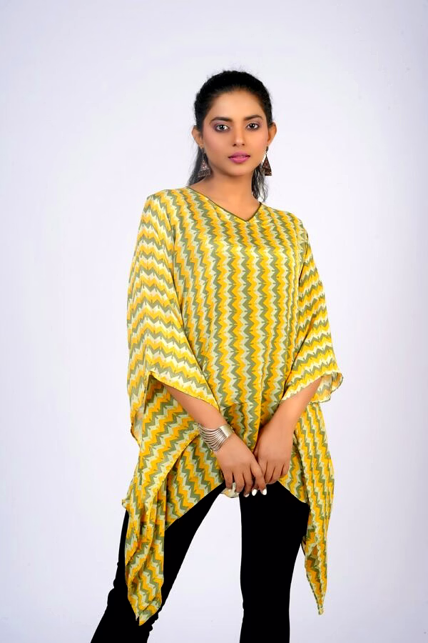 wander kaftan top, georgette with lining 1014