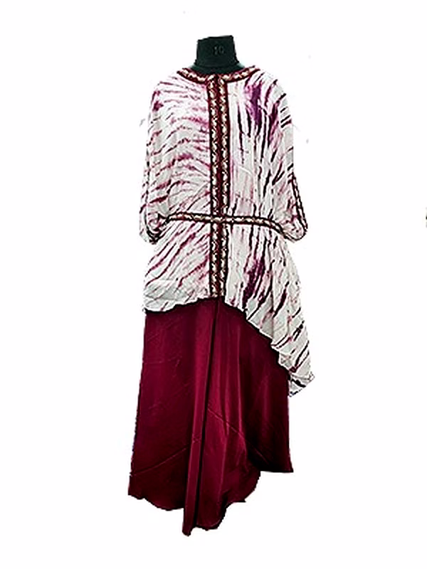 Embroidered  Kaftan with Skirt Palazzo 1015 image 1
