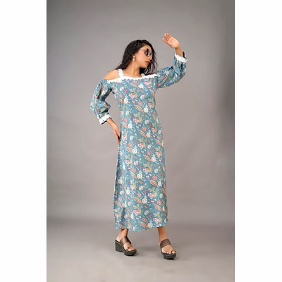wander sleeveless chanderi suit 1018