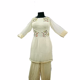 wander crème coloured embroidered suit 1022