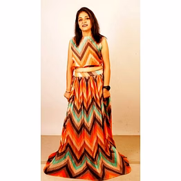 wander crepe silk long skirt and top 1032