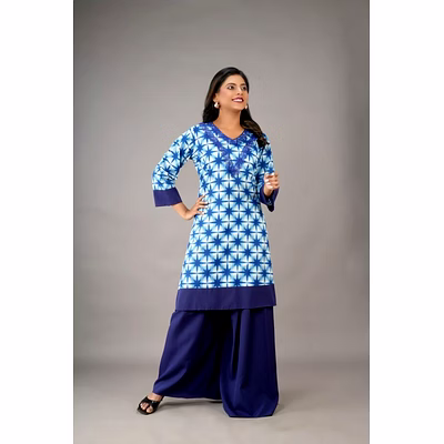 wander printed kurti with front cut 1042