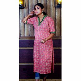 wander premium cotton printed kurti with zari work 1044