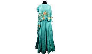 Soothing Sea green Drape dress 1056