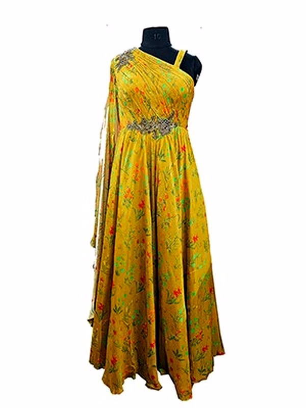 wander mustard yellow premium chiffon 1063