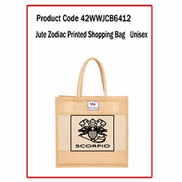 wander jute zodiac printed shopping bag ( unisex ) 1100