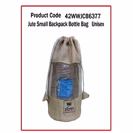 wander jute small backpack bottle bag ( printed – unisex ) 1112