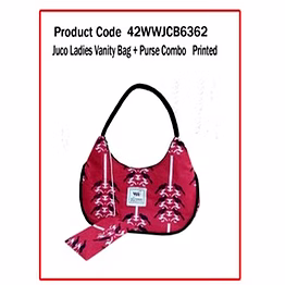 wander juco ladies vanity bag + purse combo ( printed ) 1164