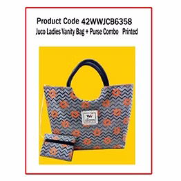 wander juco ladies vanity bag + purse combo ( printed ) 1165
