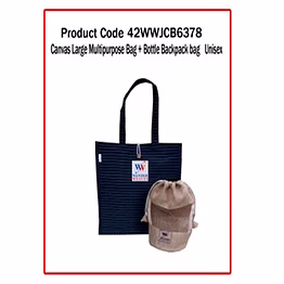 wander canvas large multipurpose bag + bottle backpack bag (unisex ) 1217