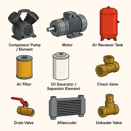 Air compressor and parts-1