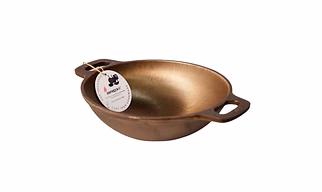 Aarogyam Cast Iron Double Handle Round Loha Kadai 11 inch Diameter (28 cm) Pre-Seasoned, Naturally Non-Stick, Toxin-Free,  Compatible With Gas Stove and Oven, Weight -2.6 kg