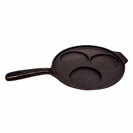 aarogyam cast iron uttapam, pancake pan, eggs pan, 3 pits, 3.5