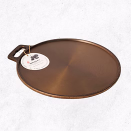 aarogyam cast iron dosa/chapati tawa with single handle 12 inch (28 cm), naturally non-stick | gas & induction compatible|flat bottom, non-toxic, 1.8kg, super sturdy - perfect for crispy dosas!