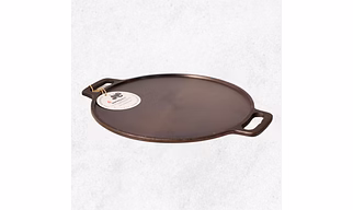 Aarogyam Cast Iron Dosa/Roti/Chapati Tawa with Double Handle 12 inch (28 cm) | Pre-Seasoned | Non-Toxic | Naturally Non-Stick | Gas & Induction Compatible | 2.5 Kg - Smooth Surface | Perfect for authentic crispy dosas and pancakes!