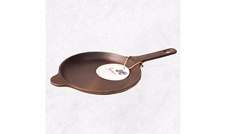 Aarogyam Cast Iron Shallow Fry Omlet Pan Tawa - 8 Inch Diameter, Perfect for Dosa/Omlet/Fish Fry/Uttapam/Roasting , Long Handle, Gas & Induction Compatible, Pre-Seasoned, Naturally Nonstick, 1.6 Kg - Perfect for 1 or 2 eggs omlette