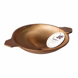 aarogyam cast iron appam pan smooth , pre-seasoned 8 inch diameter (20cm), naturally non-stick, toxin-free, gas & induction compatible, weight- 1.5kg