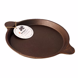 aarogyam cast iron shallow fry pan (rough) , pre-seasoned 10 inch diameter (25cm), naturally non-stick, toxin-free, gas & induction compatible, weight- 1.3 kg