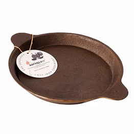 aarogyam cast iron shallow fry pan (rough) , pre-seasoned 8 inch diameter (20cm), naturally non-stick, toxin-free, gas & induction compatible, weight- 1 kg