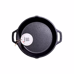 aarogyam cast iron round skillet (rough), pre-seasoned 10 inch diameter (25cm), naturally non-stick, toxin-free, gas & induction compatible, weight- 2.3 kg