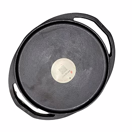 aarogyam cast iron 2-in-1 grill & griddle, pre-seasoned 12 inch diameter (30cm), naturally non-stick, toxin-free, gas & induction compatible, weight- 2.75 kg