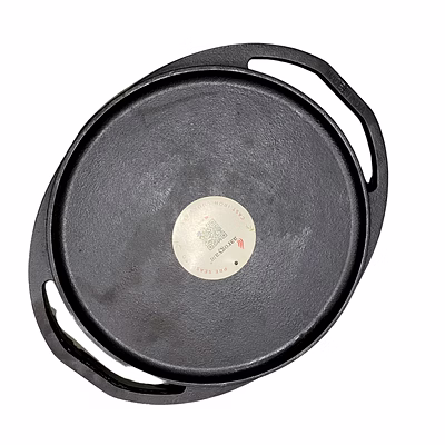 aarogyam cast iron 2-in-1 grill & griddle, pre-seasoned 12 inch diameter (30cm), naturally non-stick, toxin-free, gas & induction compatible, weight- 2.75 kg