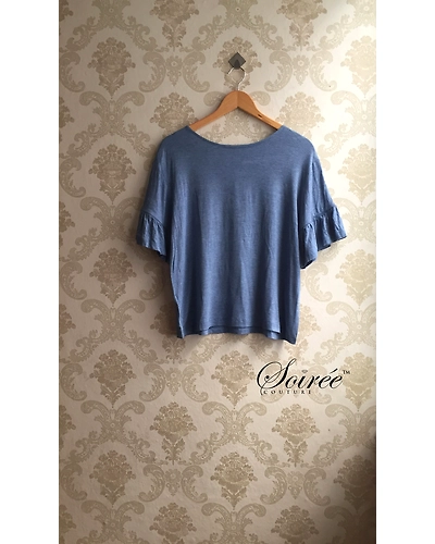 Soiree coutureÂ  Blue jersey top-SC-27208