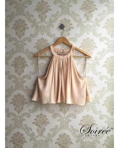 Soiree coutureÂ  Cream crop top-SC-219778