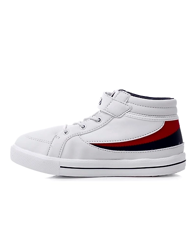 FILA Center Court Mid White Kids Sneakers (IN-76977)-White-6-1
