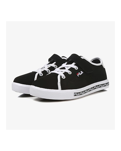 FILA Center Court S KD Black Kids Canvas Shoes (IN-63674)-Black-4-2