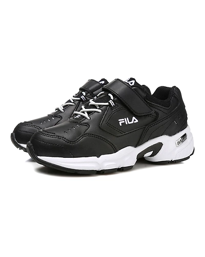 FILA Range KD Black Kids Velcro Shoes (IN-33461)-Black-4.5-2