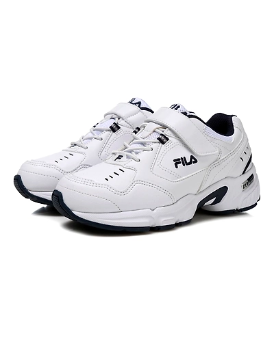 FILA Range KD White Kids Velcro Shoes (IN-37248)-White-5.5-2