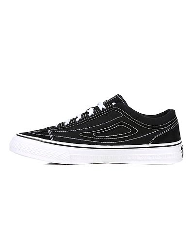 FILA Classic Boarder Stitch Black Mens Canvas Shoes (IN-87646)-8.5-Black-1