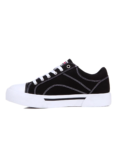 FILA Como Black Womens Canvas Shoes (IN-17563)-4.5-Black-1
