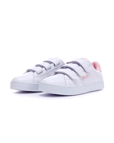 FILA Court Deluxe VC White Womens Velcro Shoes (IN-35287)-4.5-White-1