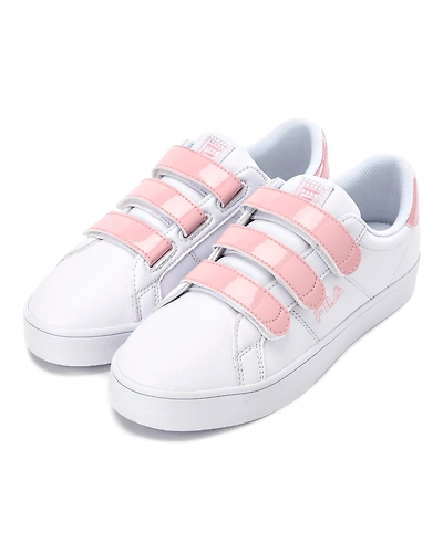 FILA Court Deluxe VC White Womens Velcro Shoes (IN-54846)-White-2.5-1