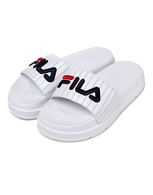 FILA Drifter Jacked Up Stripe White Womens Slippers (IN-27416)