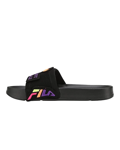 FILA Drifter Patch Black Womens Slippers (IN-36328)-4-Black-1