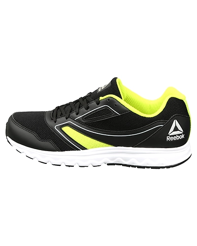 MEN'S REEBOK EXPLORE RUN SHOES-BLACK/SEMI SOLAR YELLOW-11-1