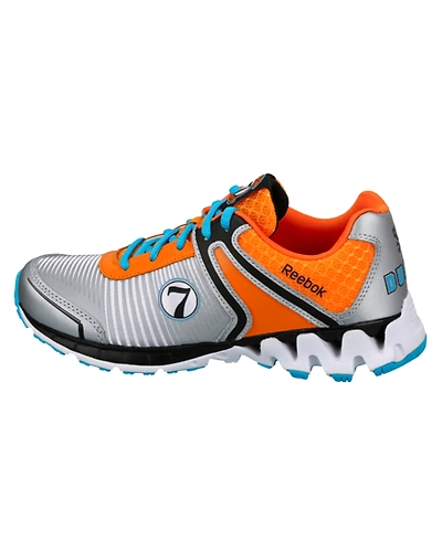 KIDS' REEBOK RUNNING PLANES ZIGKICK LOW SHOES-SLVR/ORNG/BLK/BLUE/WHT-13.5-1