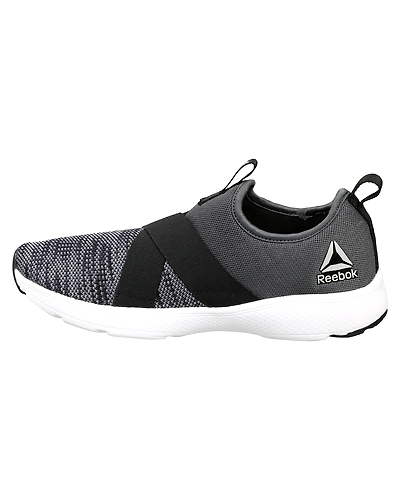 MEN'S REEBOK WALKING TREAD LEAP SLIP-ONS-BLACK/TRUE GREY-7-1