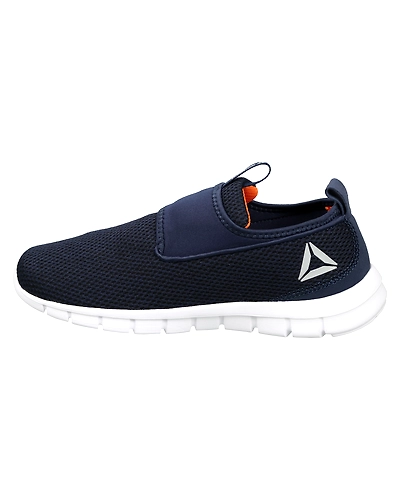MEN'S REEBOK TREAD WALK LITE SLIP-ONS-COLLEGIATE NAVY/NACHO-7-1