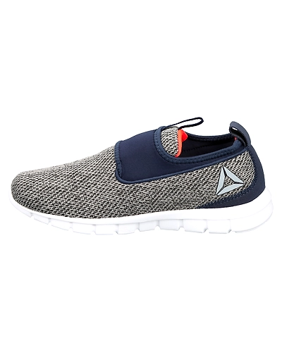 MEN'S REEBOK TREAD WALK LITE SLIP-ONS-BLK / POWDER GREY/NAVY-8-1