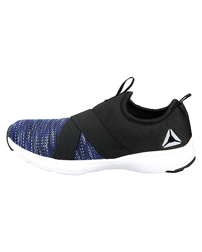 MEN'S REEBOK WALKING TREAD LEAP SLIP-ONS-BLACK/NAVY-6-1